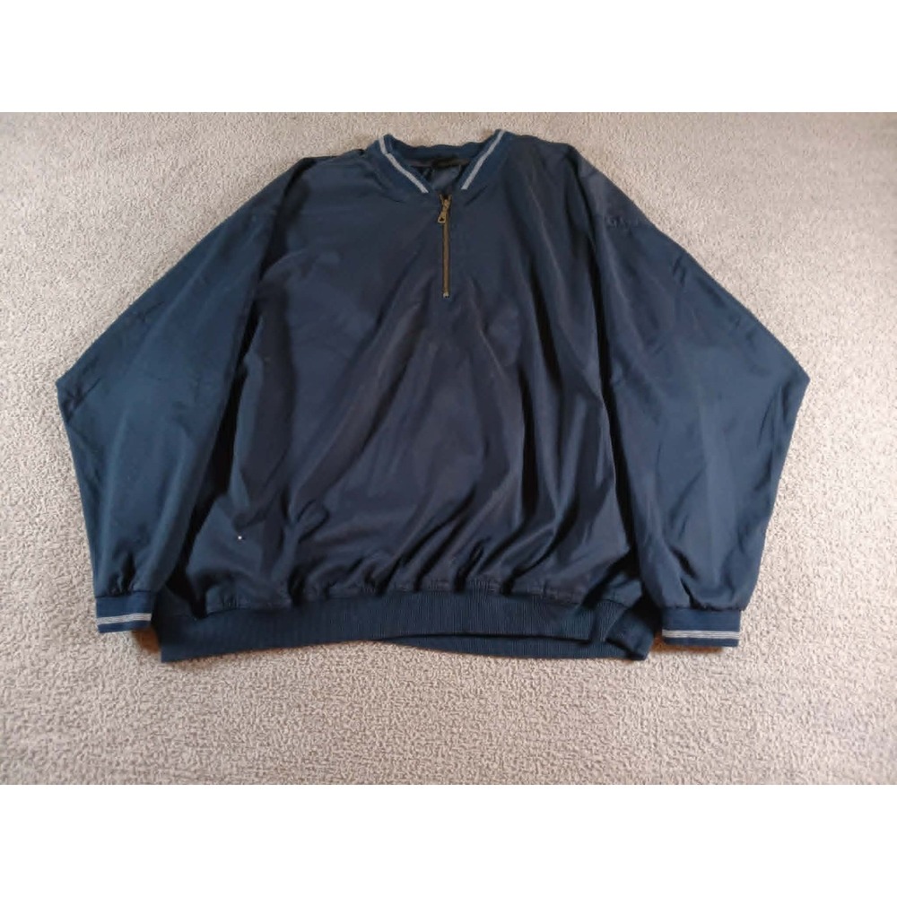 Akwa Classic Golf Wind Pullover Jacket Mens XXL Navy 1/4 Zip USA Made Windproof